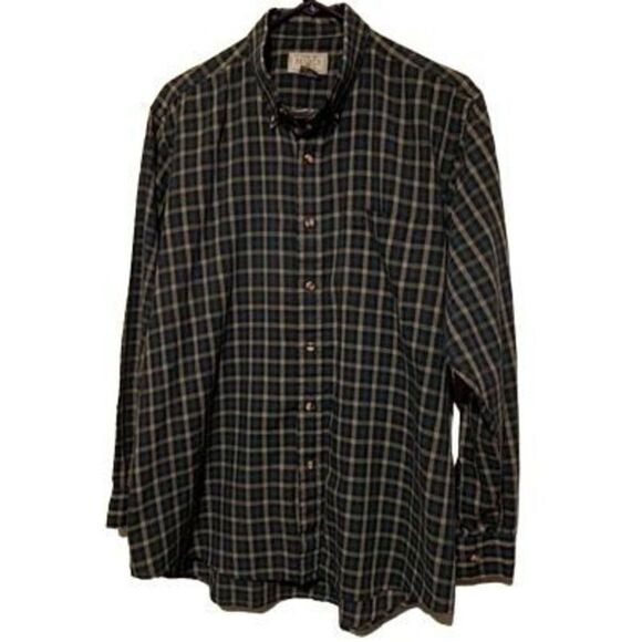 The Men’s Store At Sears Size Plaid Long Sleeve Button Shirt - Picture 1 of 4